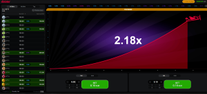 Aviator crash betting game screenshot