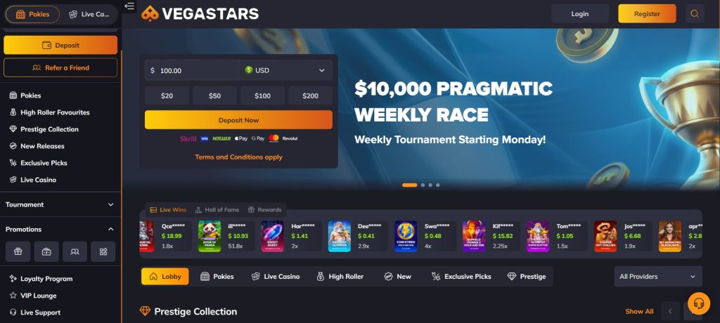 Vegastars Casino Review