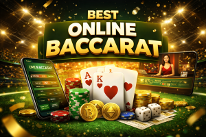 Online baccarat table game illustration