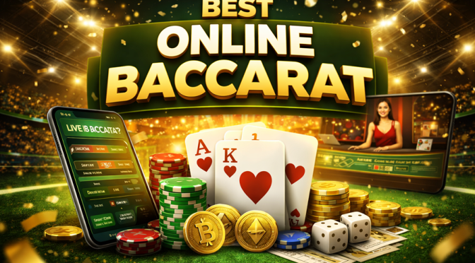 Online baccarat table game illustration