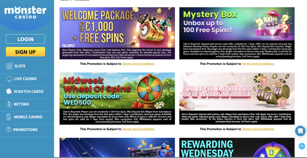 Monster Casino promotions
