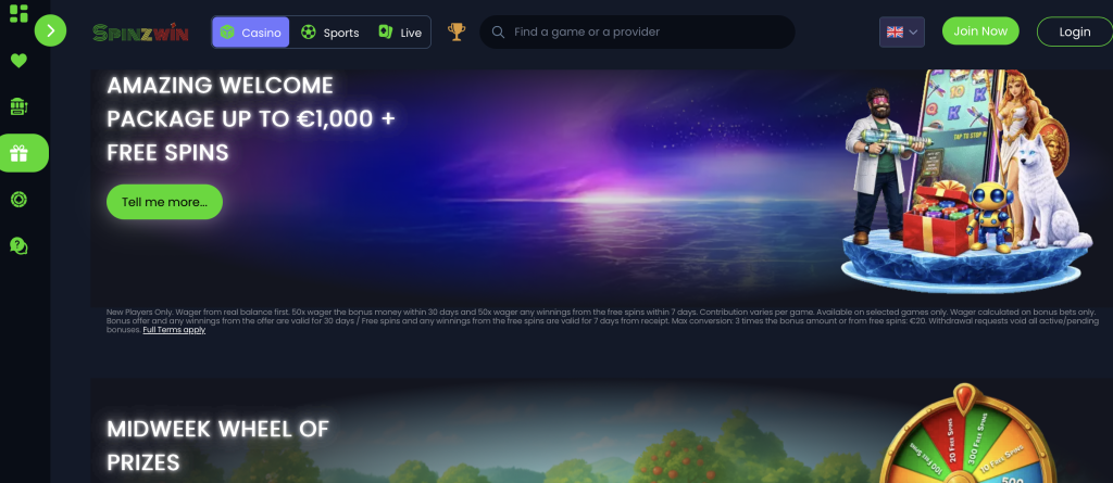 Spinzwin Casino bonuses