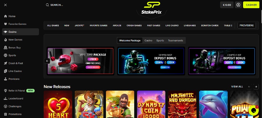 StakePrix casino games