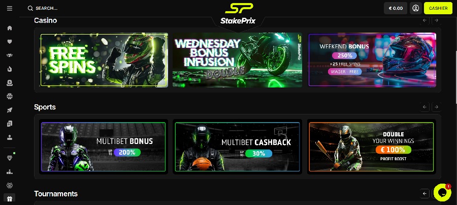 StakePrix casino promotions